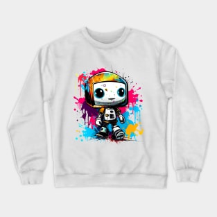 Cute cartoon Robot. Funny cyborg. Crewneck Sweatshirt